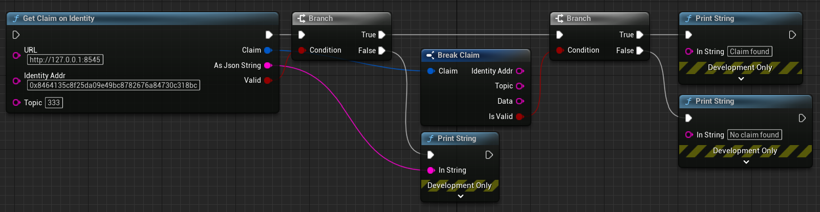 GetClaim on Identity blueprint node usage
